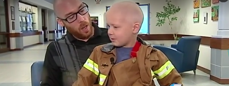 5-year-old boy battling cancer becomes honorary firefighter
