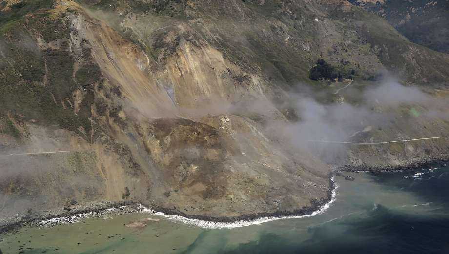 Massive slide buries stretch of iconic California highway