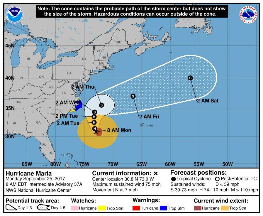 Maria brings evacuations on North Carolina islands