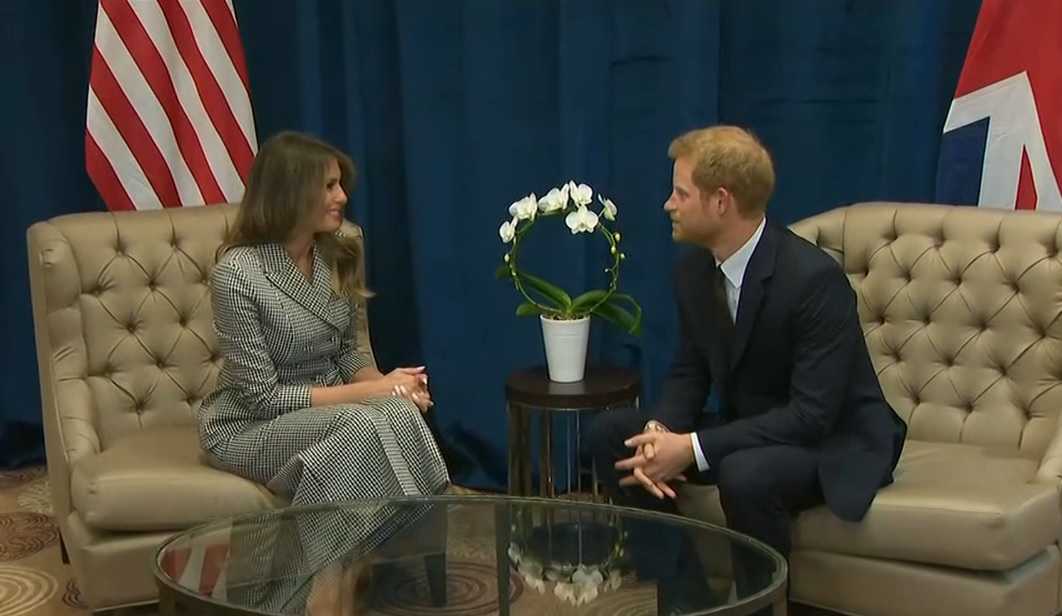 Melania Trump meets with Prince Harry in 1st solo trip as first lady