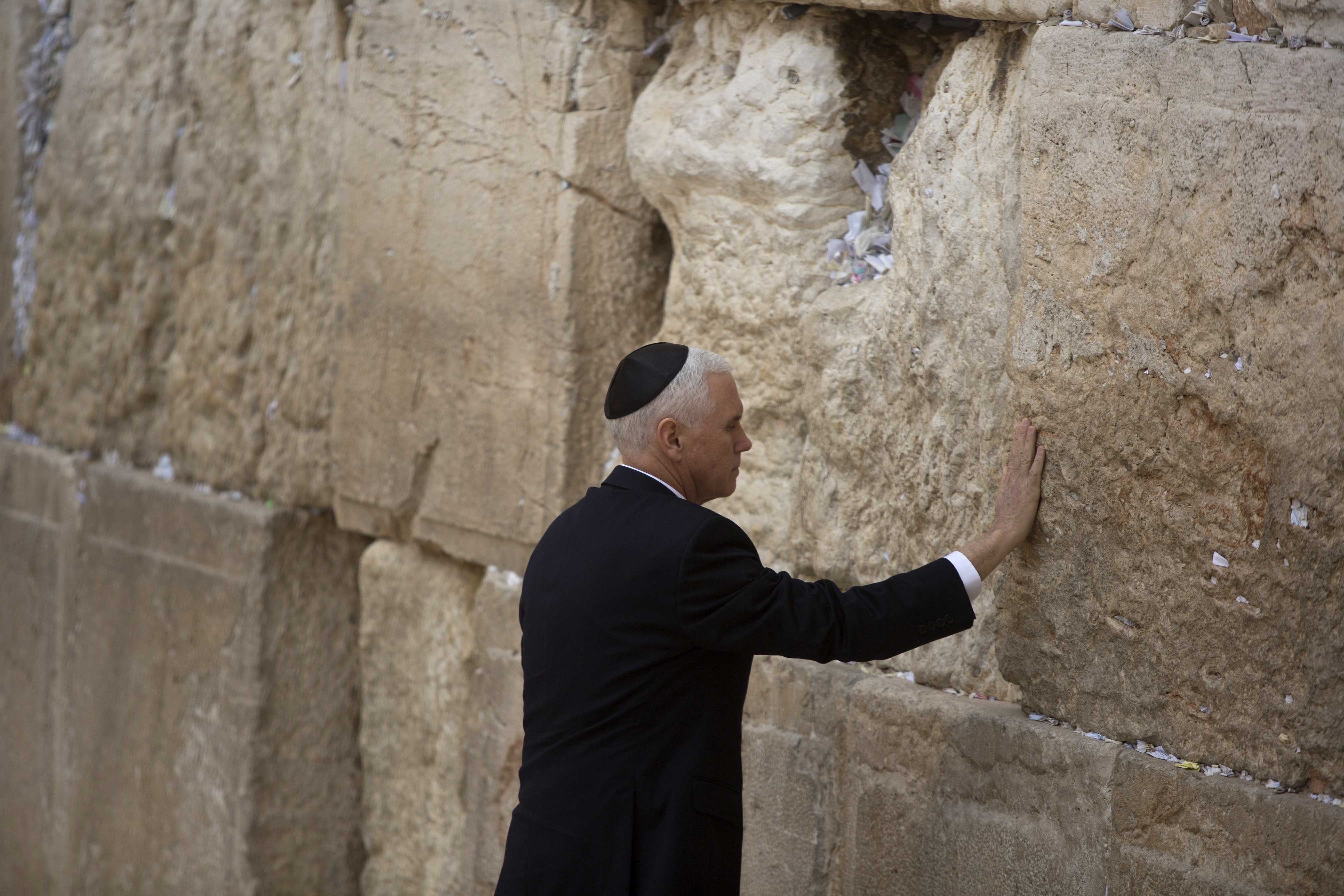 Pence visits the Western Wall in Jerusalem