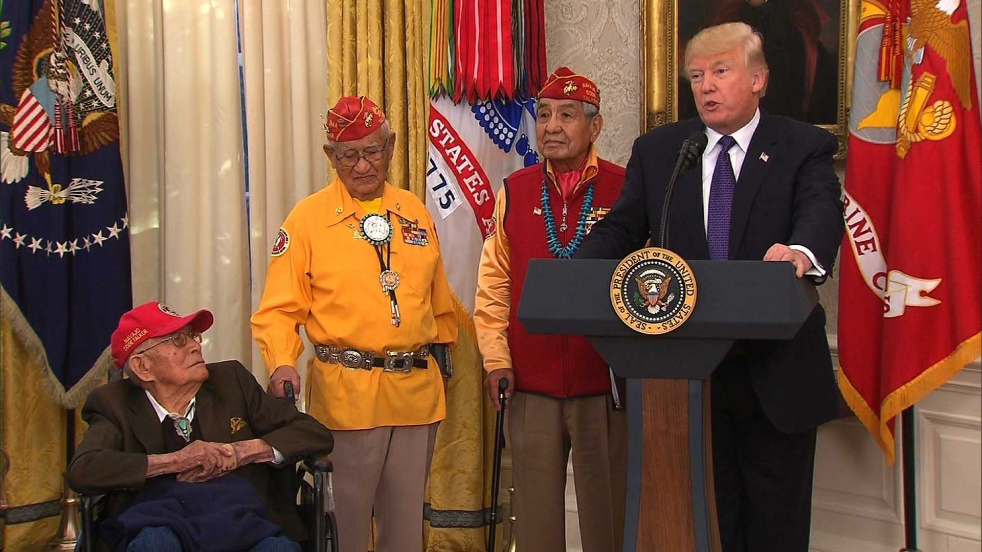 Families of Navajo Code Talkers decry Trump’s 'Pocahontas' jab