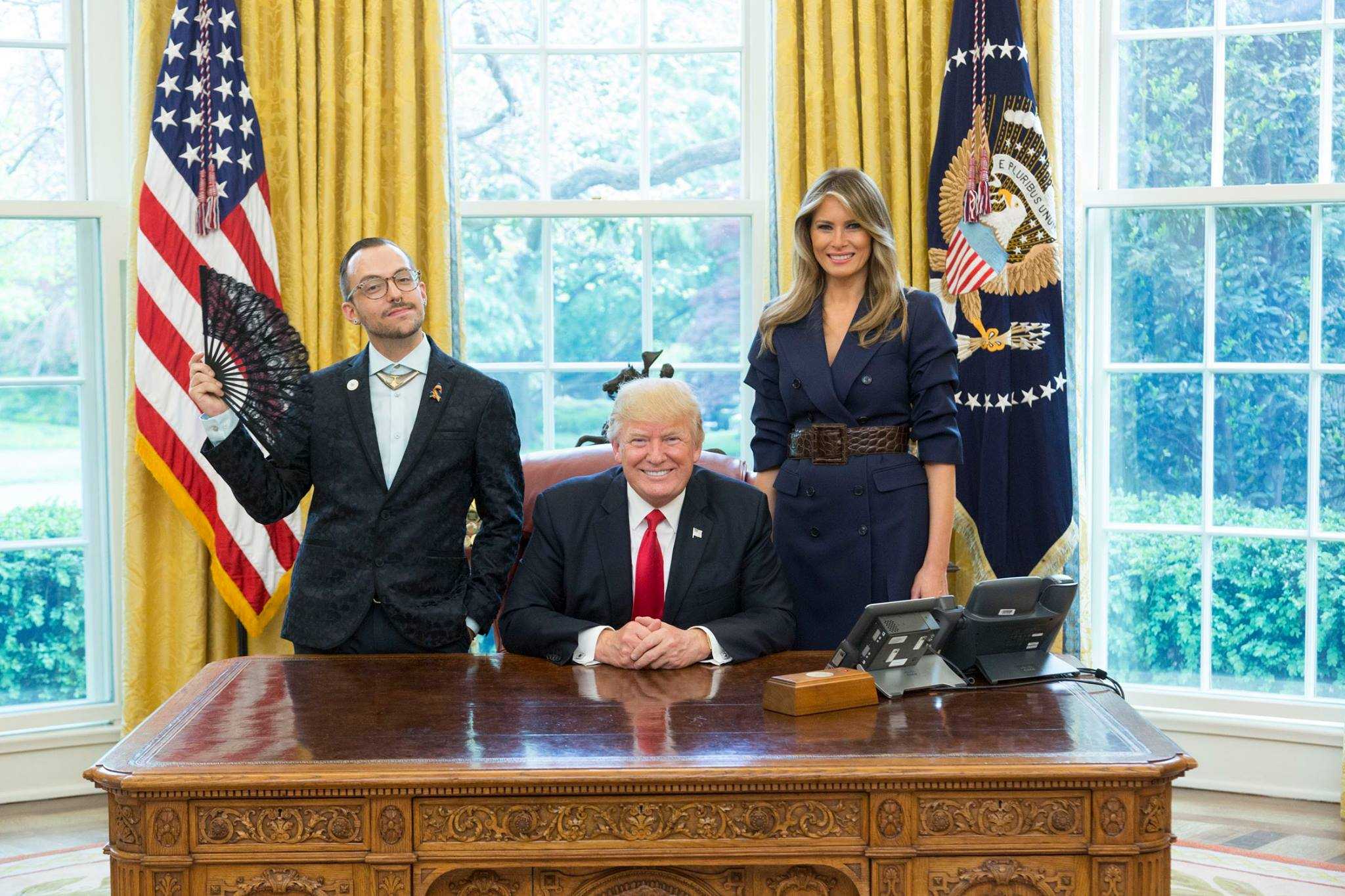 Teacher's photo showing LGBT pride next to Trump goes viral