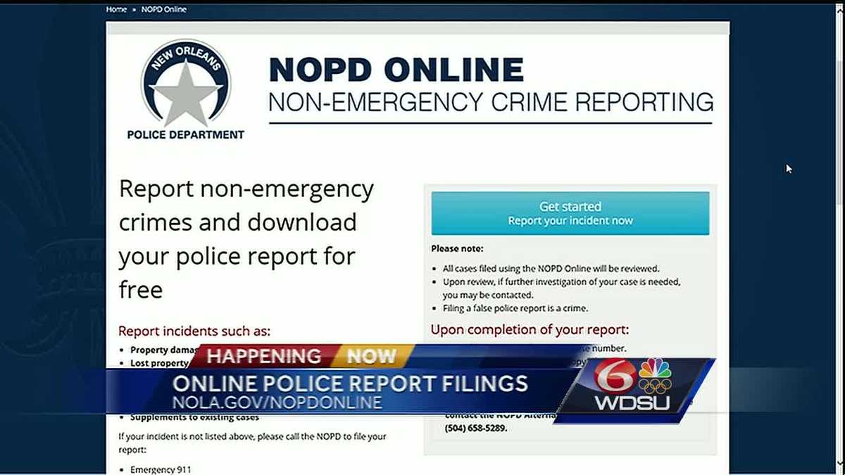 New NOPD online tool allows users to file nonemergency police reports