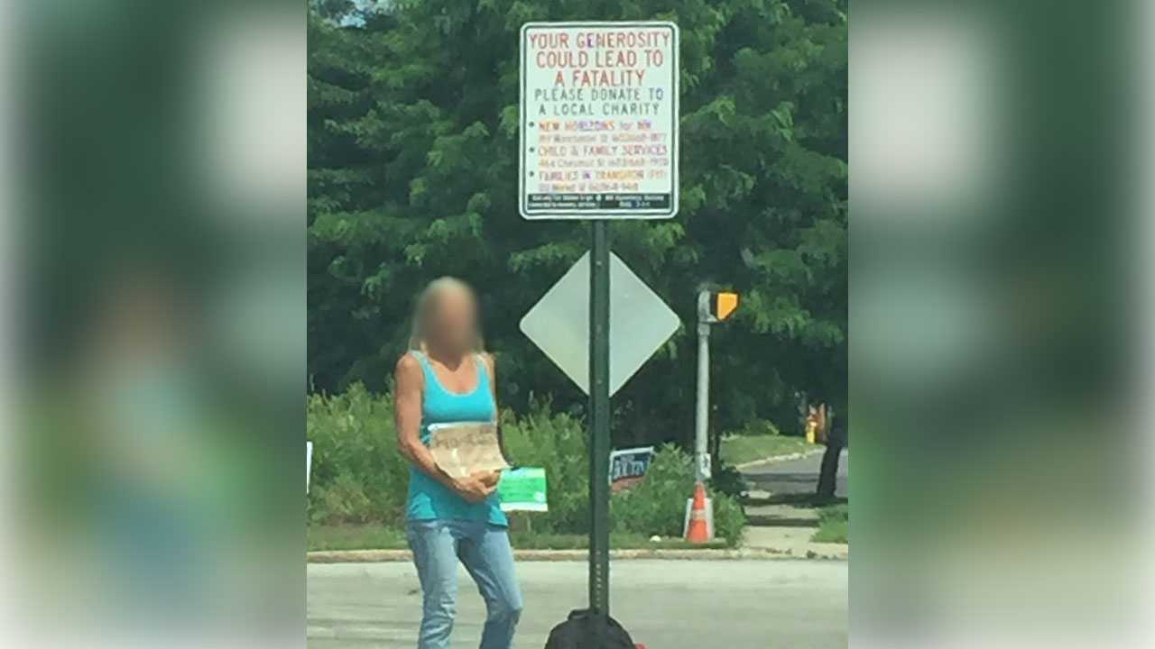 New signs ask drivers to give to charities, not panhandlers