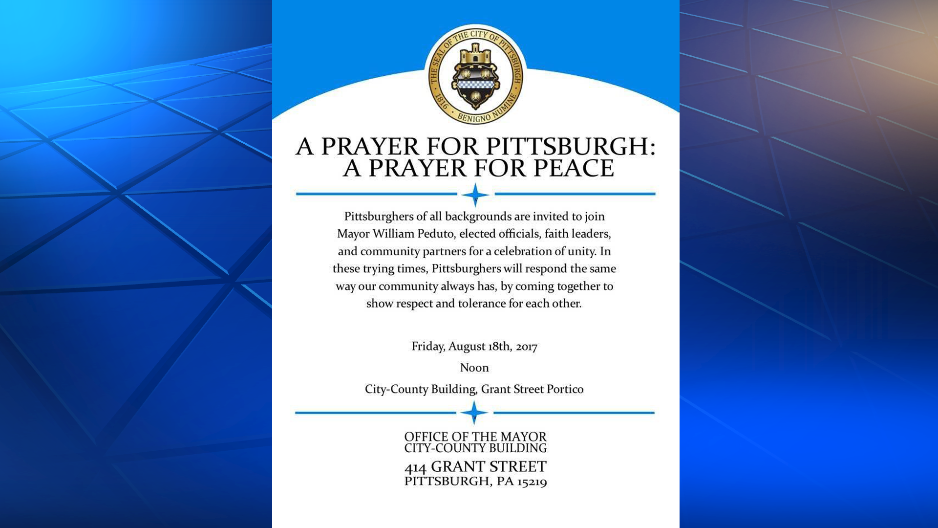 'Celebration of unity' to be held Friday afternoon in downtown Pittsburgh