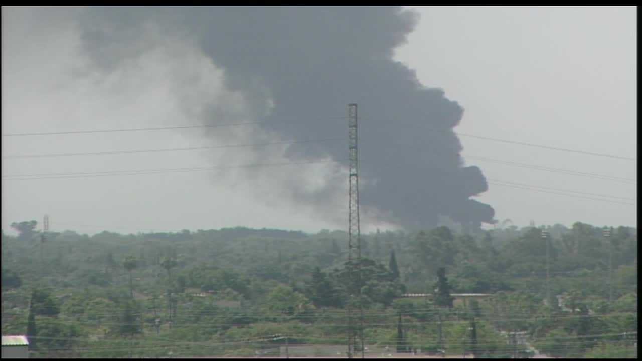 Fire in French Camp produces large plume of smoke