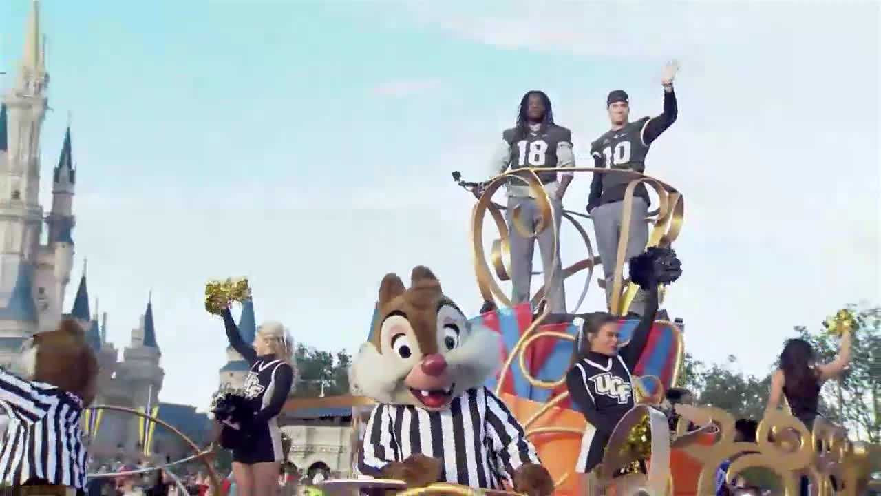 UCF Knights celebrate undefeated season with parade at Disney World