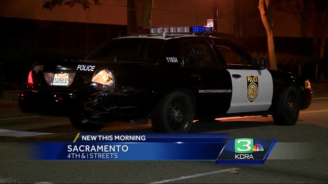 Driver flees after hitting Sacramento police car