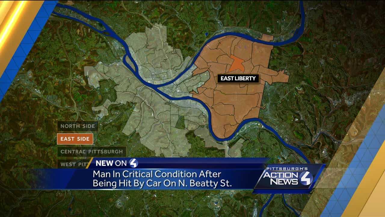 Man in critical condition after being hit by car in East Liberty