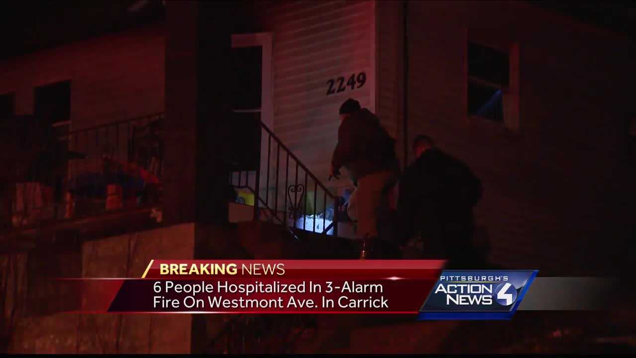 Six people taken to hospital after 3-alarm fire in Carrick