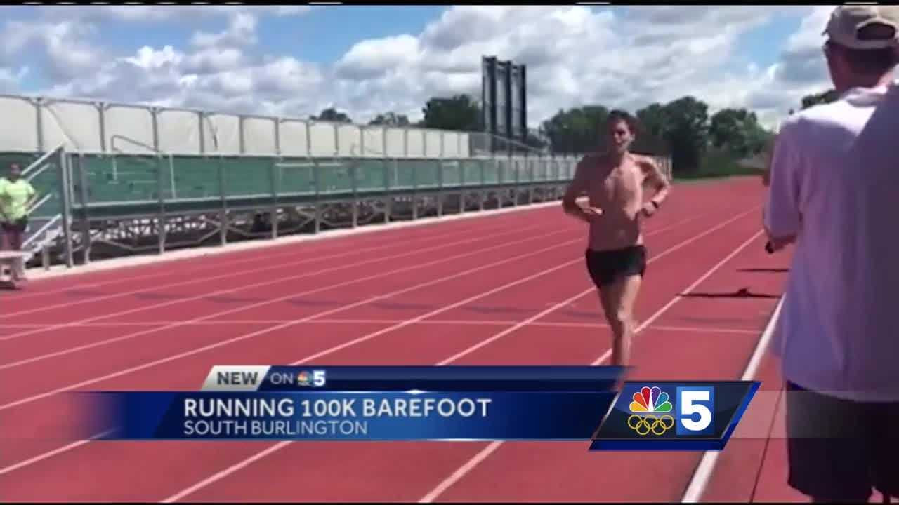 Man sets world record for barefoot running
