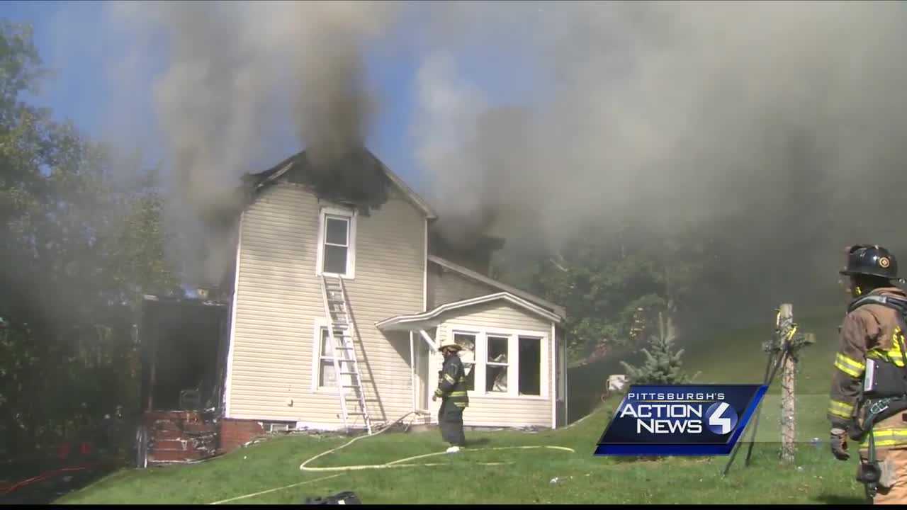 House goes up in flames in Wilkins Township