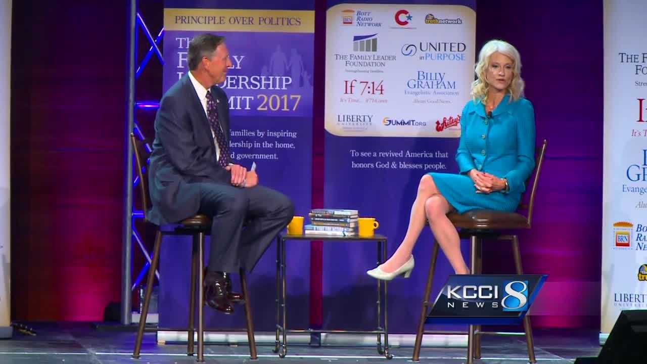 Political polar opposites speak in Des Moines