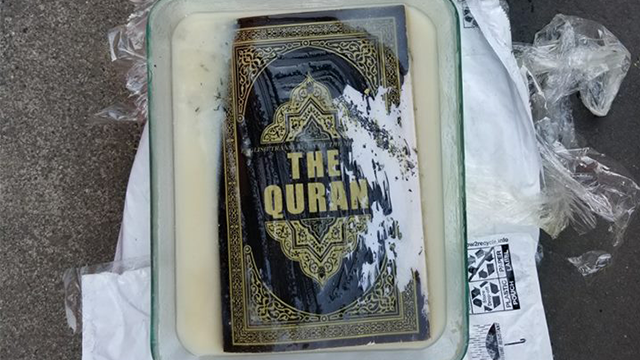 Sacramento Islamic center mailed Quran submerged in lard