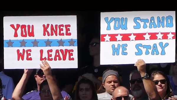 VIDEO: Fans boo as Baltimore Ravens kneel before national anthem at Steelers game
