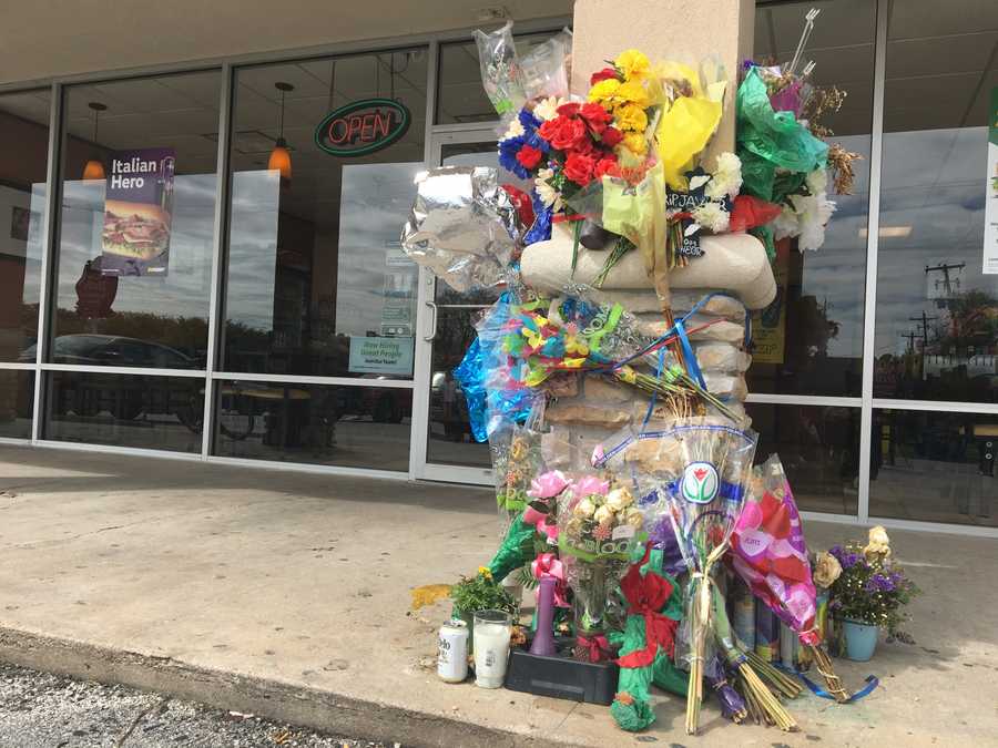 <p>The Subway scene of the crime was open for business as family held a press conference outside. </p>