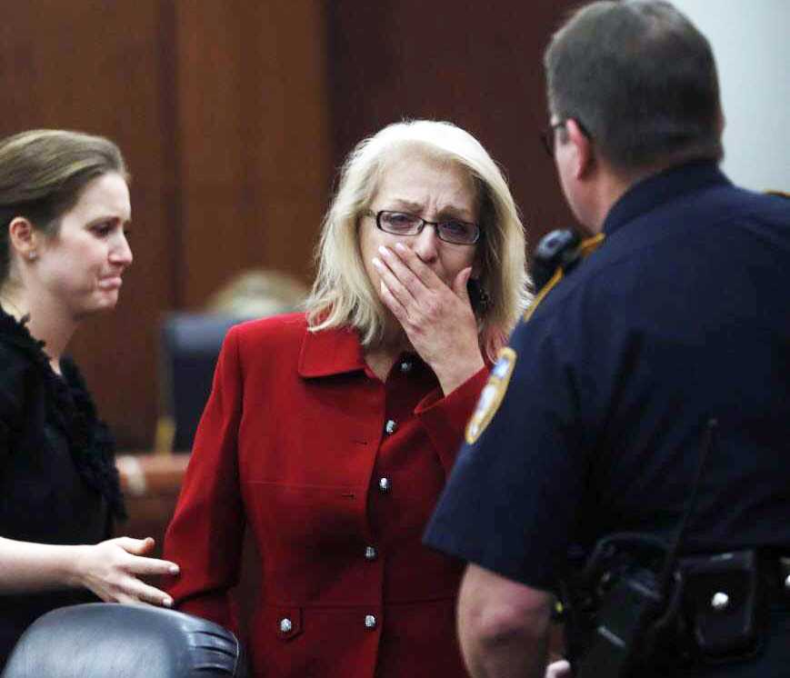 <p><span style="font-family: Arial, sans-serif; font-size: 13px;">Sandra Melgar reacts after being convicted in the murder of her husband at the Criminal Courthouse, Wednesday, Aug. 23, 2017, in Houston.</span></p>