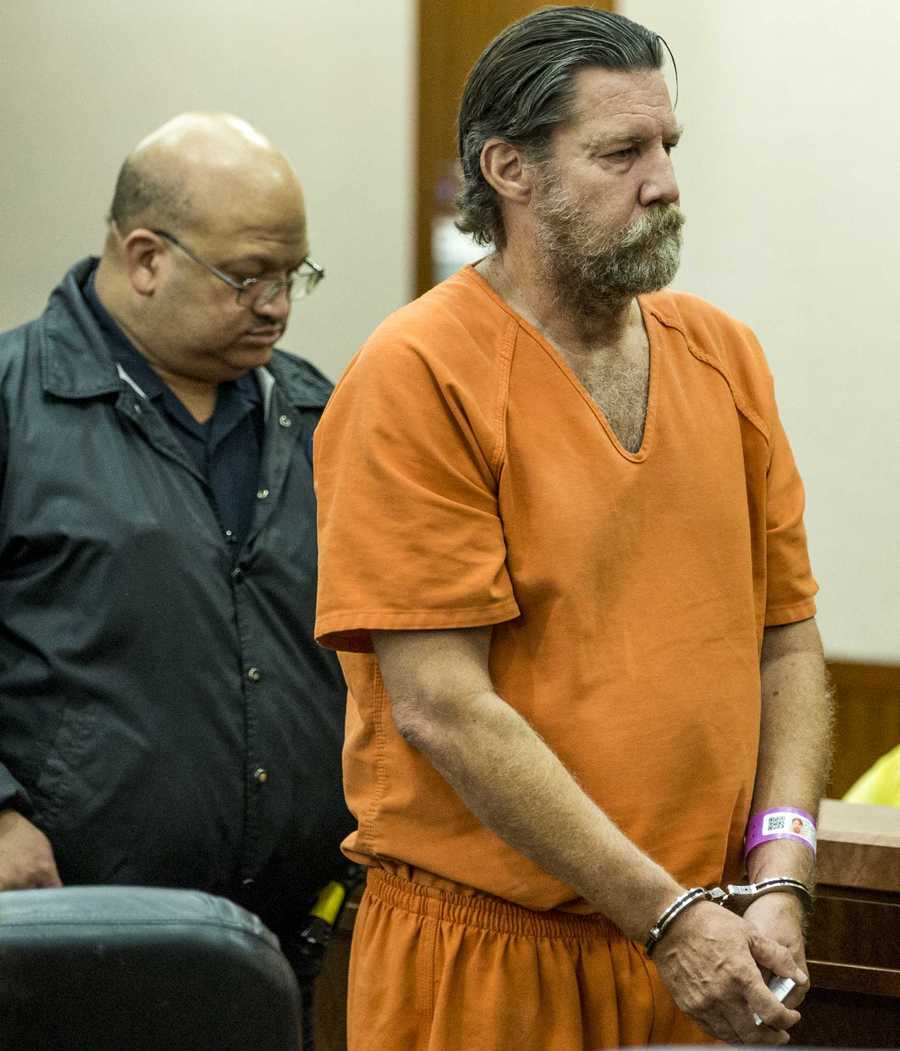James Hickam, 58, appears in court on Monday, July 24, 2017, in Houston. Hickam is accused of murder after allegedly shooting a bystander while trying to shoot his wife.