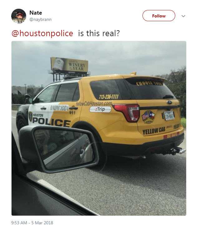 Why a Houston Police car is also painted as a taxi cab