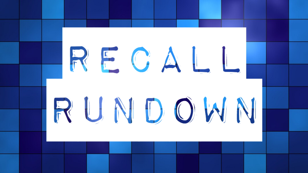 Recall Rundown: Here's what you may have missed last week