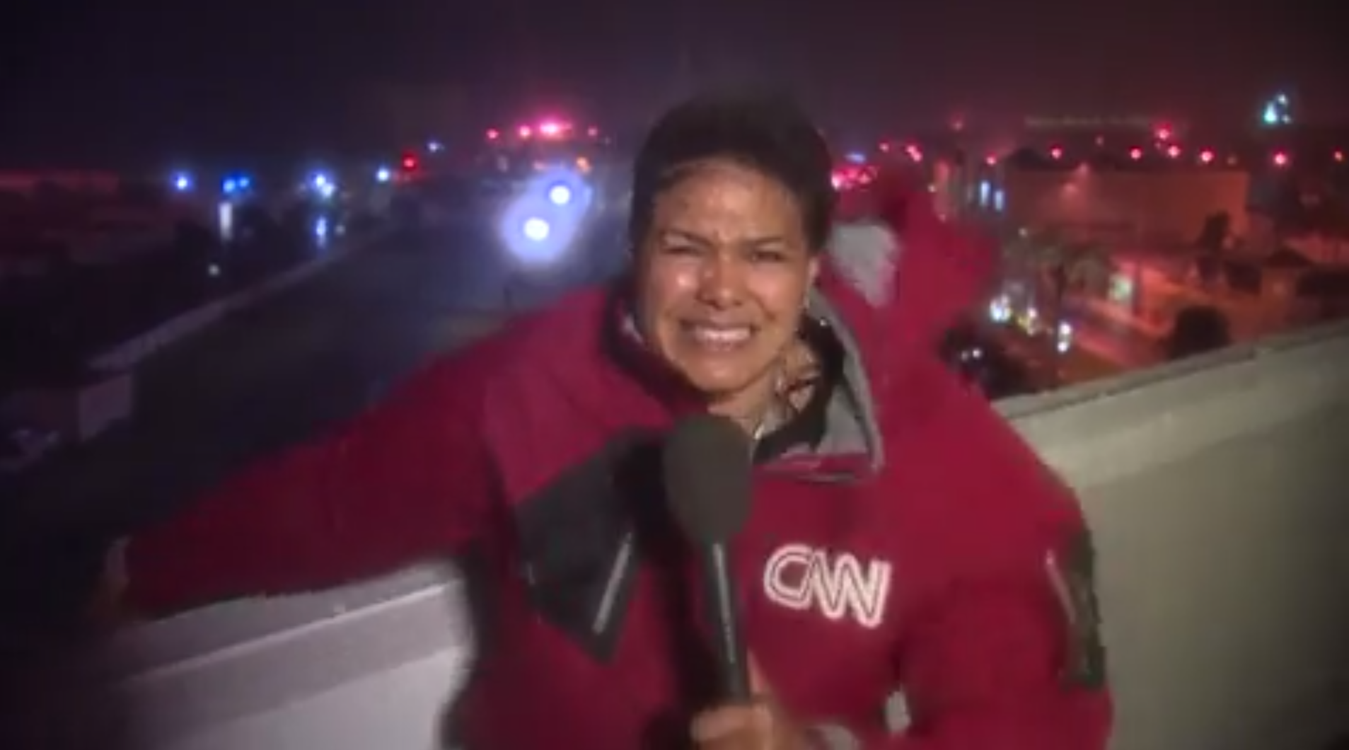 Video: Reporter struggles to stand in strong winds from Irma