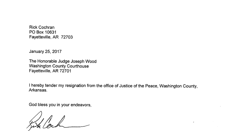 Justice of the peace letter