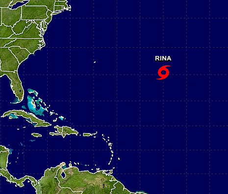 Tropical Storm Rina forms in Atlantic; no threat to land