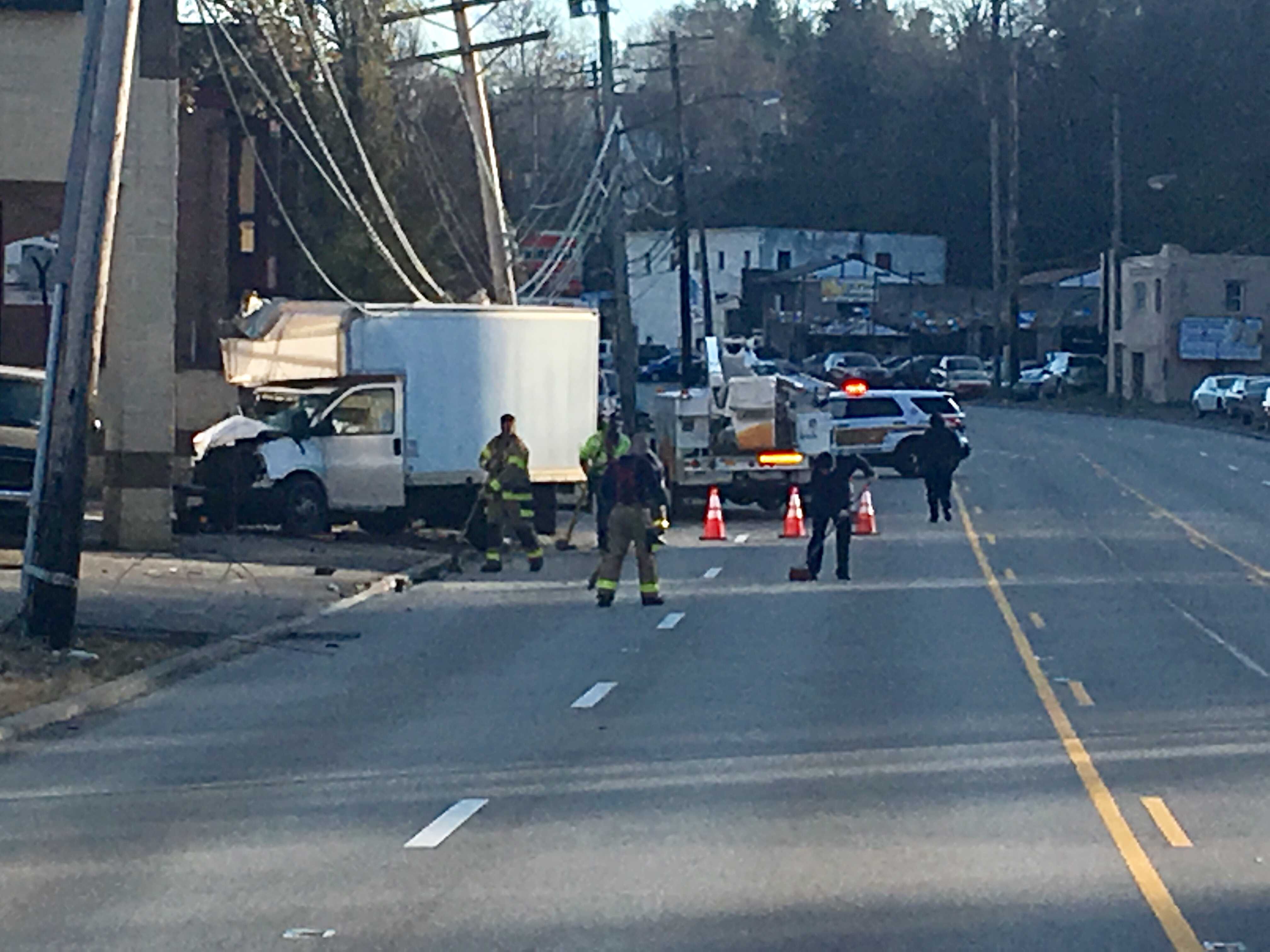 Route 51 closed after truck brings down wires