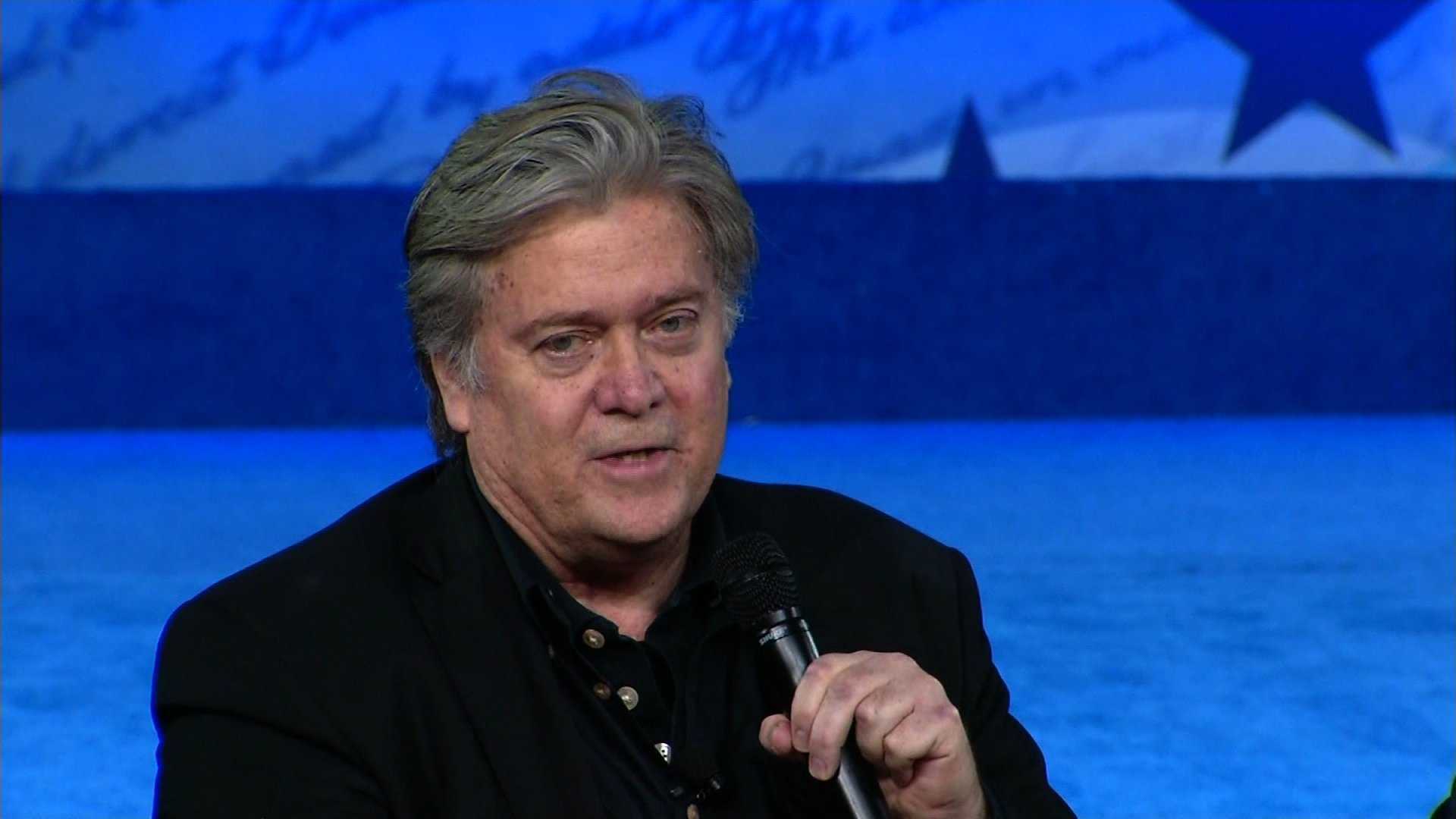 Bannon: No military solution in N. Korea; white supremacists are 'clowns'