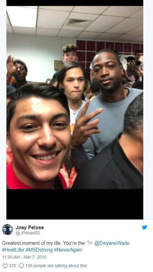 NBA star Dwyane Wade visits Marjory Stoneman Douglas High
