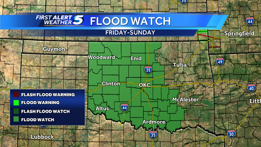 Heavy rain moves through Oklahoma with more on the way