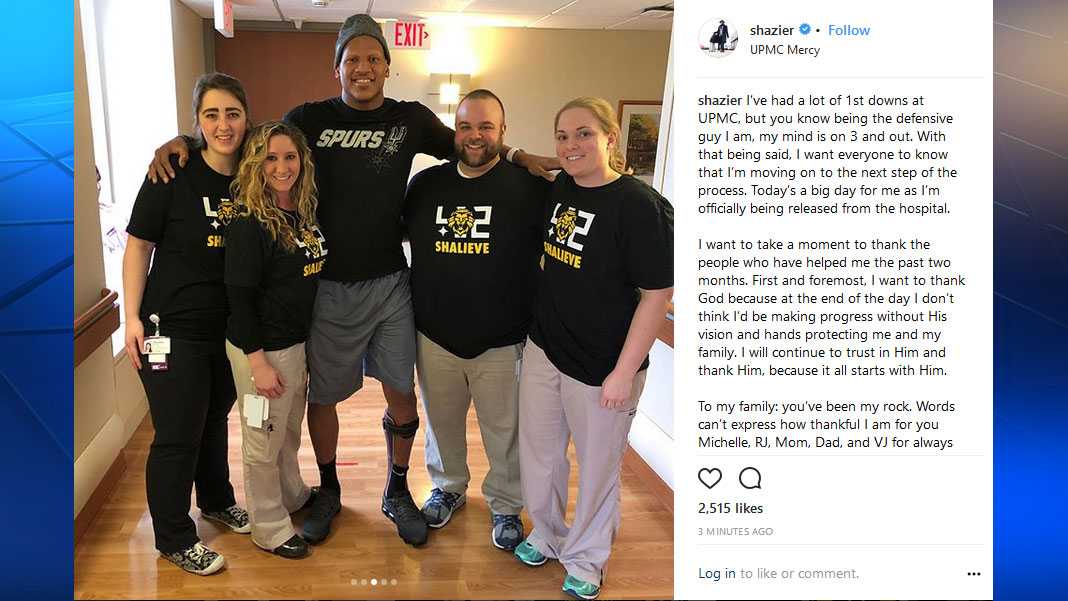 #Steelers linebacker Ryan Shazier discharged from UPMC rehabilitation center