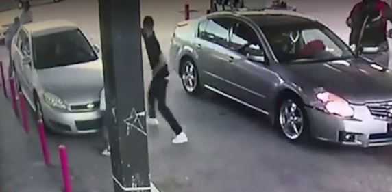 Caught on camera: Shootout erupts outside gas station