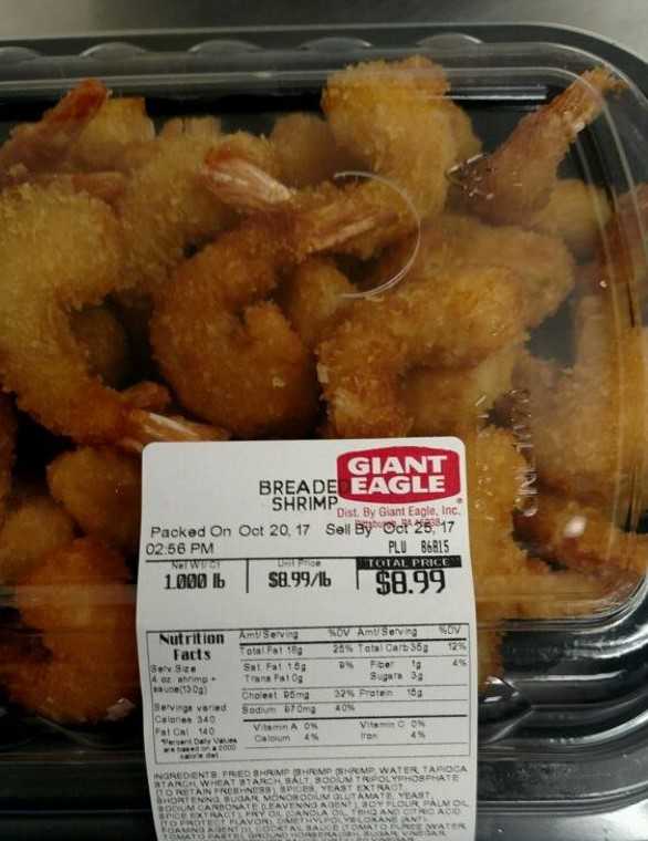 Giant Eagle announces recall of breaded shrimp