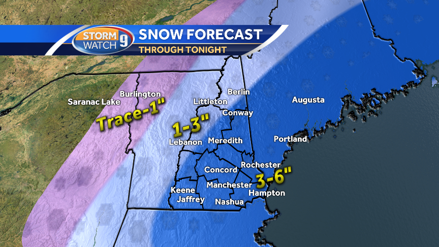 Heaviest snowfall through the evening; 3-6 inches expected for most