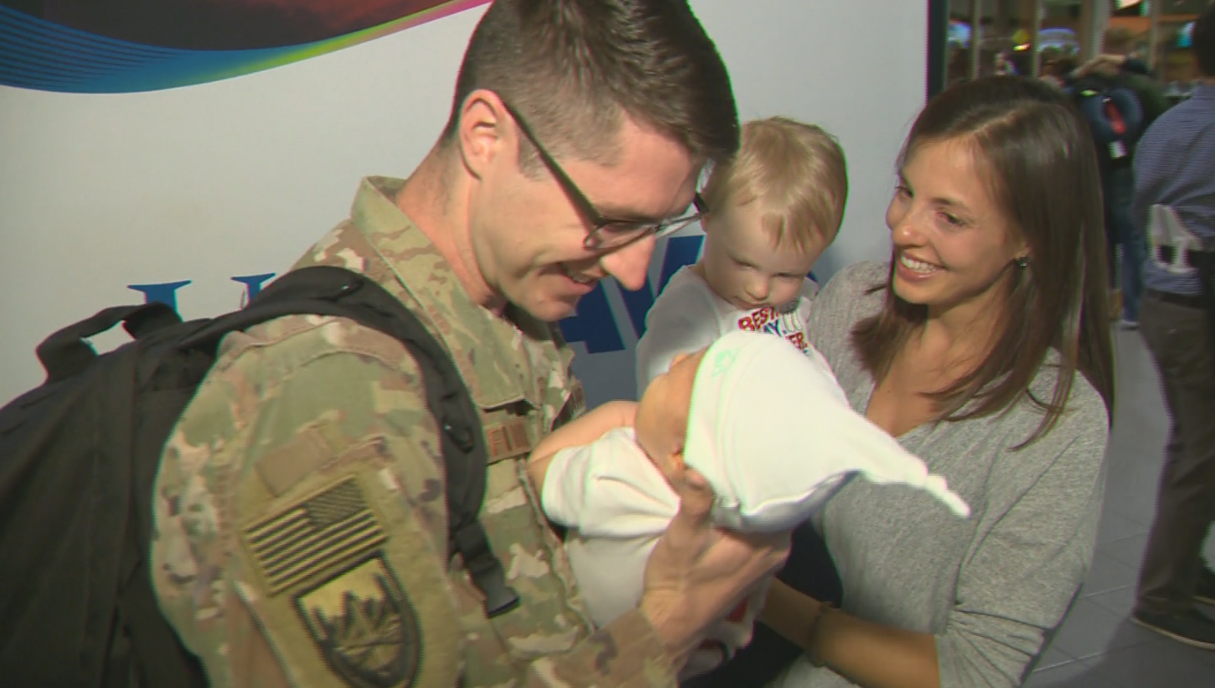 Welcome home: US Air Force doctor meets newborn son