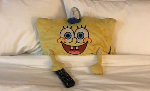 Woman grateful for hotel housekeeper who tucked in sentimental SpongeBob doll
