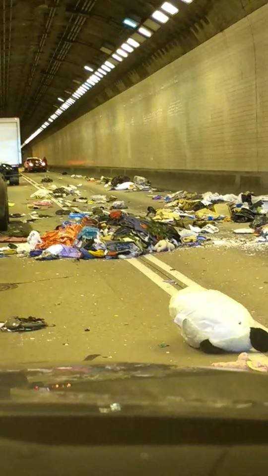 Garbage truck spills trash in Squirrel Hill Tunnel, causing long traffic backups