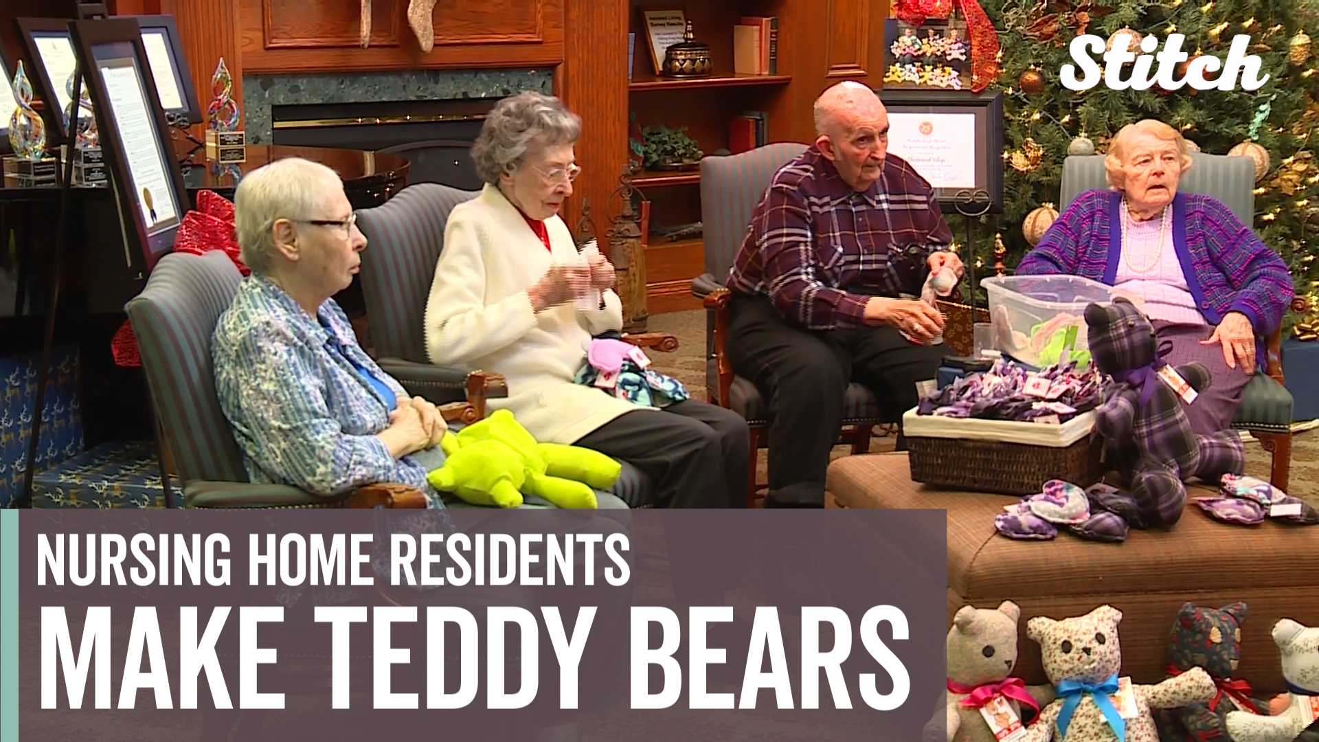 Nursing home residents stay busy by making teddy bears