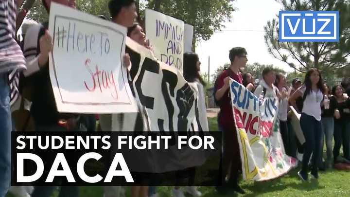 Hundreds of students stage walkout to protest President Trump ending DACA