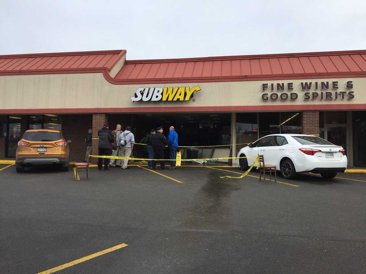 Car crashes into Subway restaurant in Shaler, one person hurt