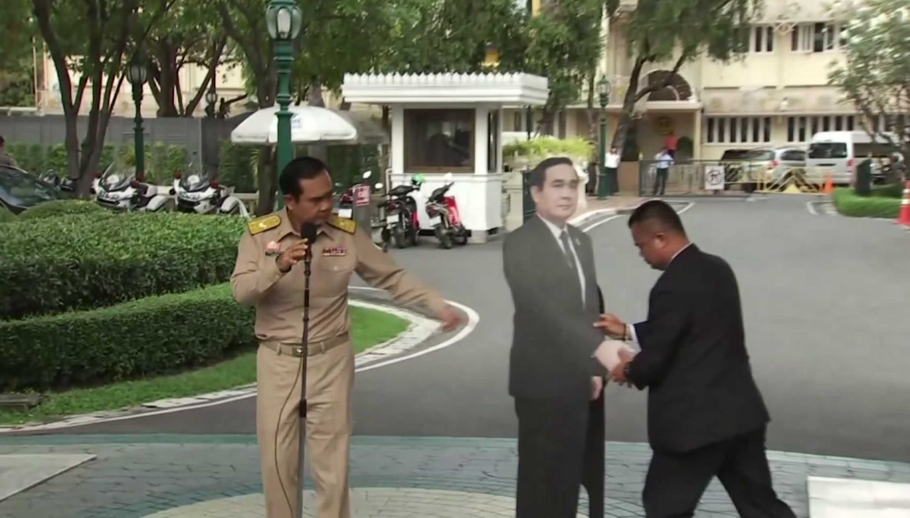 'Just ask him': Thailand's PM leaves cardboard cutout for reporters