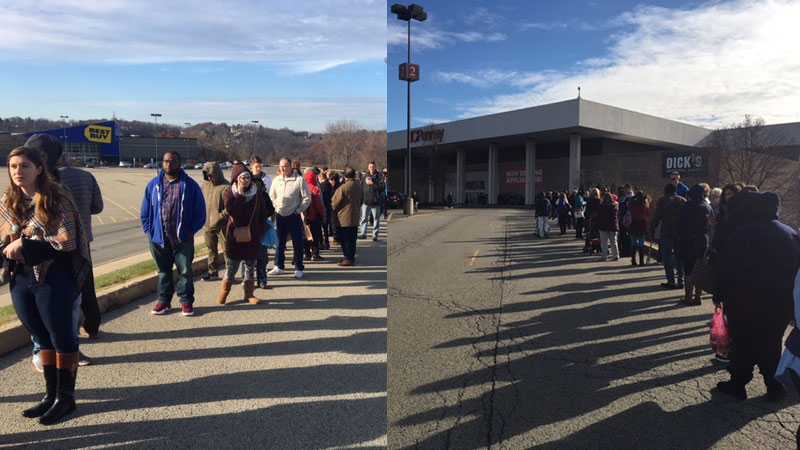 Thanksgiving deals attract long lines of holiday shoppers