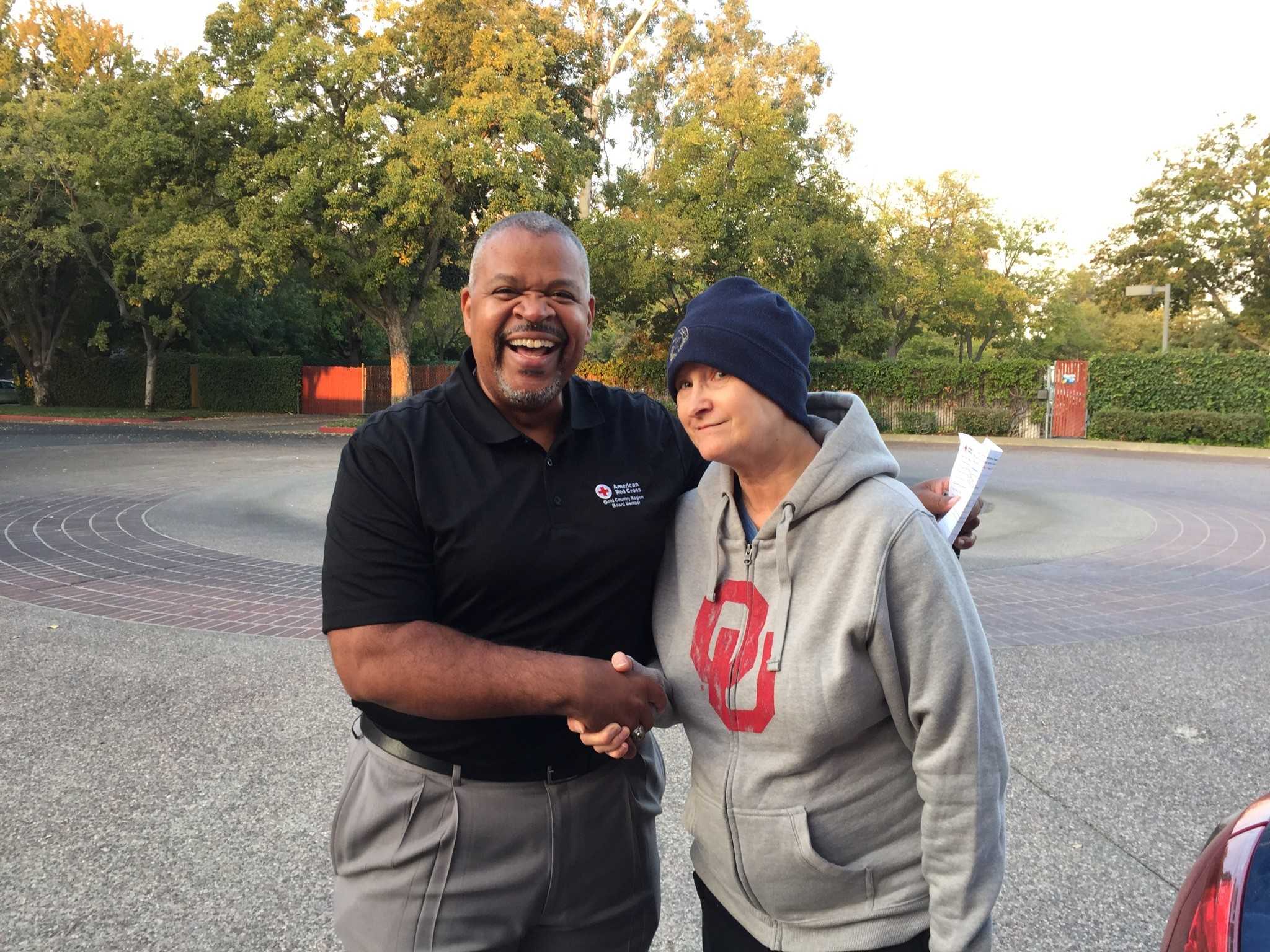 She won $100,  but wanted to help NorCal fire victims