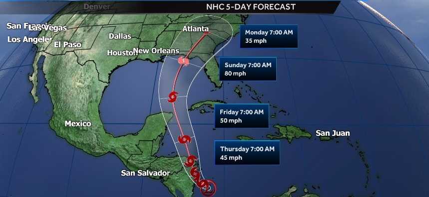 Advisories issued for newly formed tropical depression in Caribbean