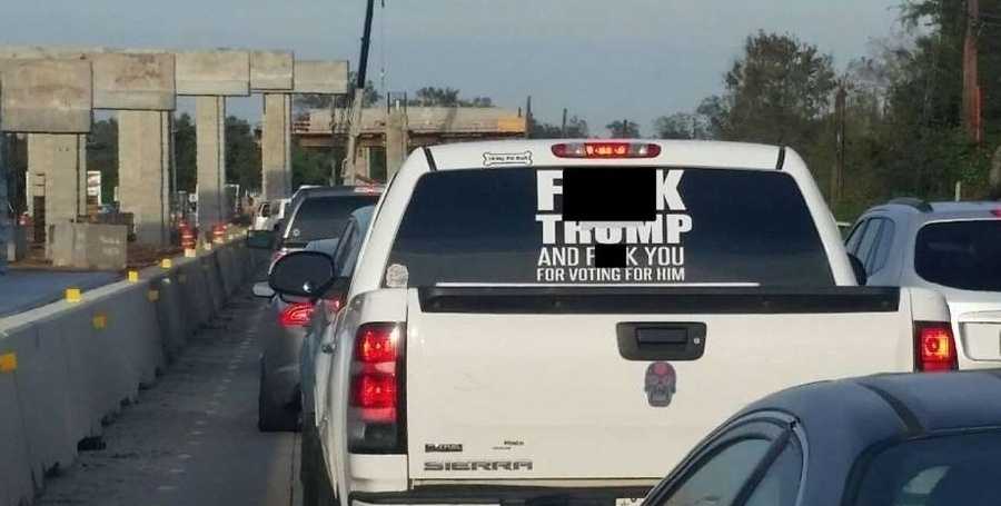 'F--- TRUMP' truck owner adds sticker with message for sheriff