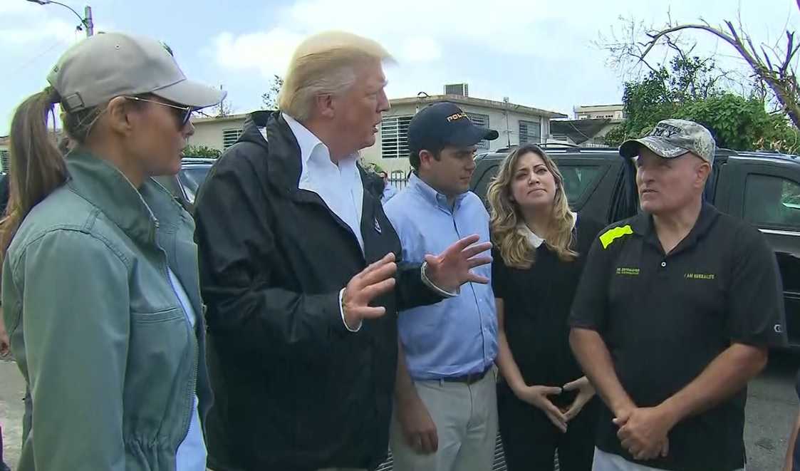Trump visits with locals in Puerto Rico, touts 'incredible' federal response