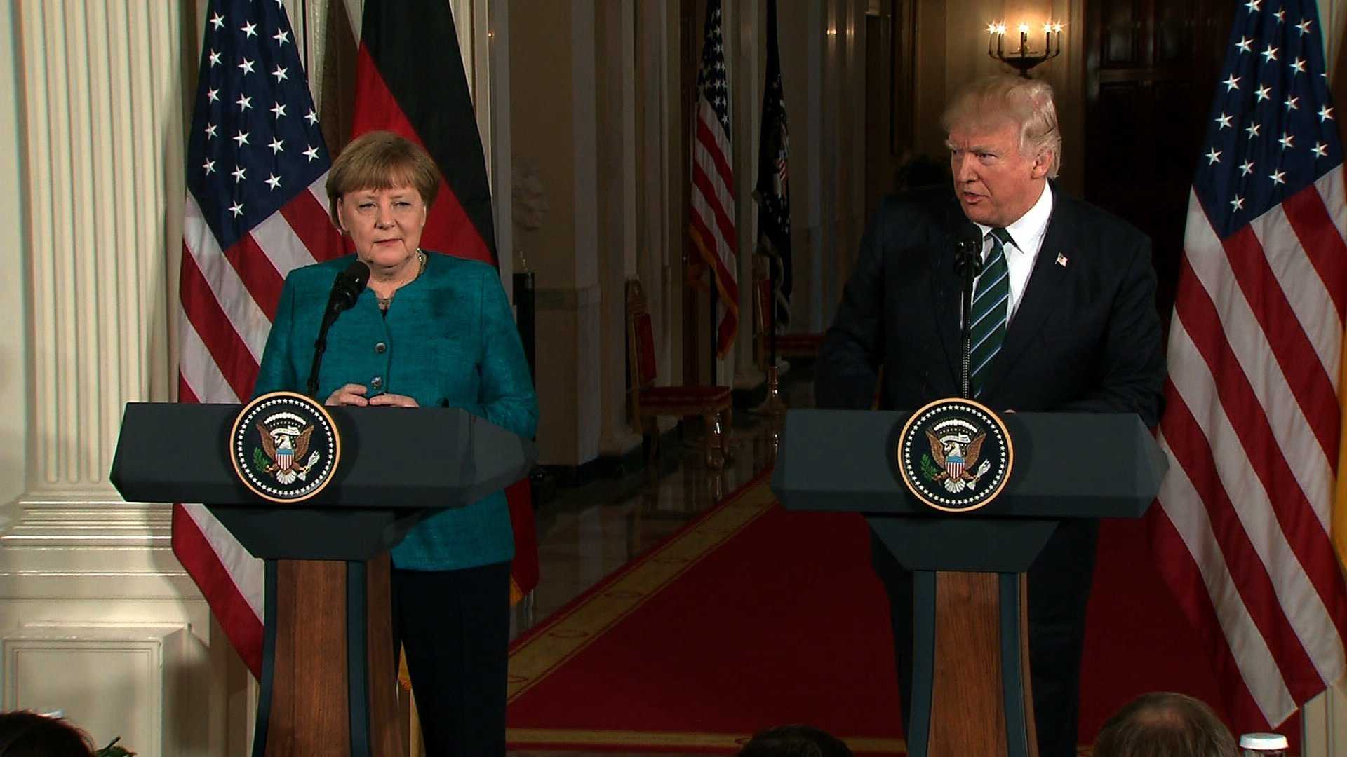 Trump repeats criticism of Germany, Merkel stands by position