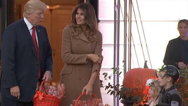 Trump, first lady welcome ghosts, goblins on Halloween eve